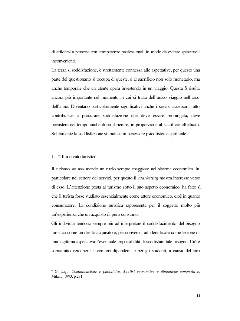 Anteprima della tesi: Procedure e caratteristiche della scelta della vacanza organizzata. Fonti di informazione e attribuzione di senso., Pagina 6