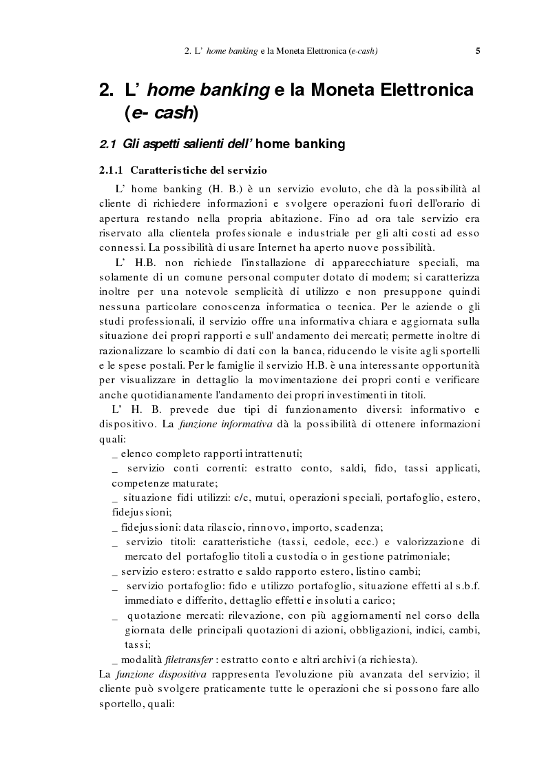 Anteprima della tesi: L'home banking e la presenza delle banche in Internet, Pagina 2