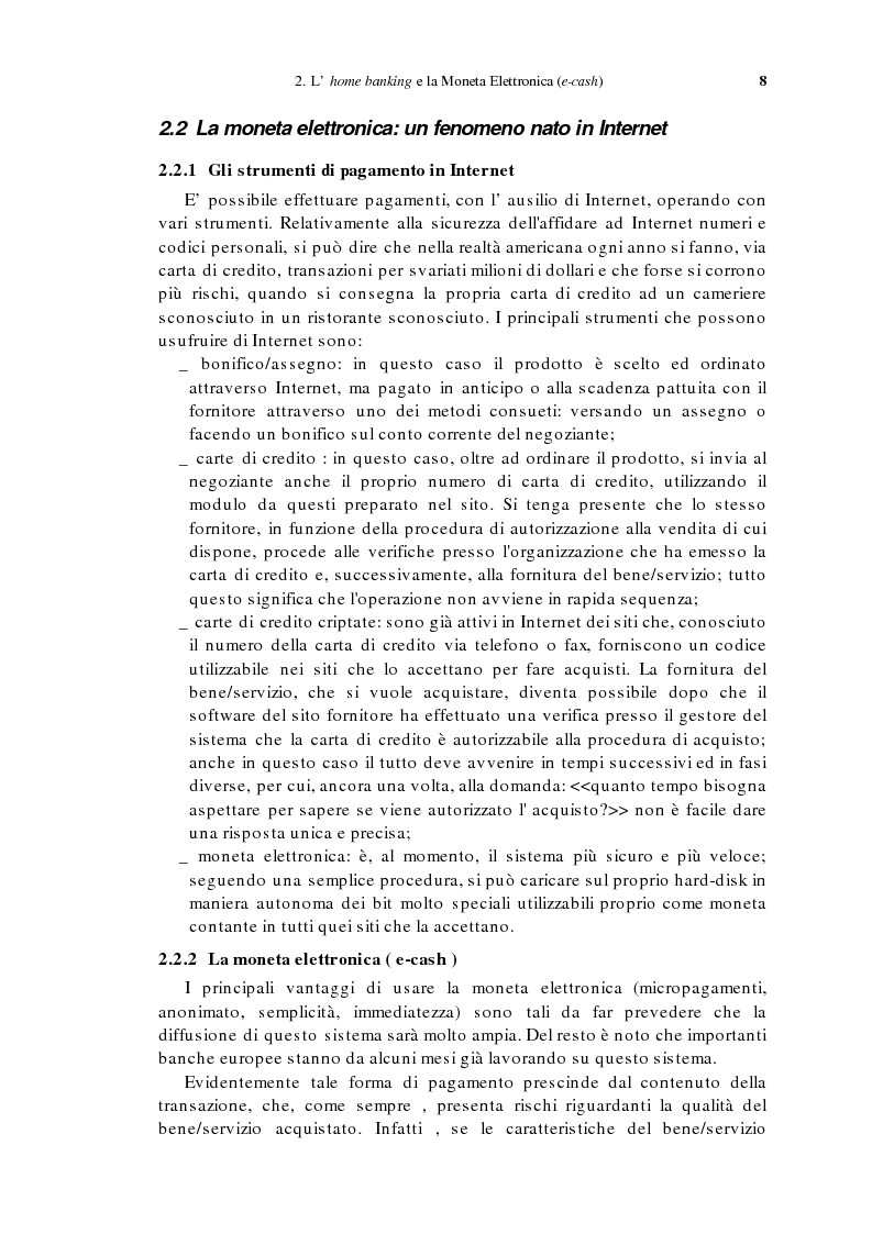 Anteprima della tesi: L'home banking e la presenza delle banche in Internet, Pagina 5