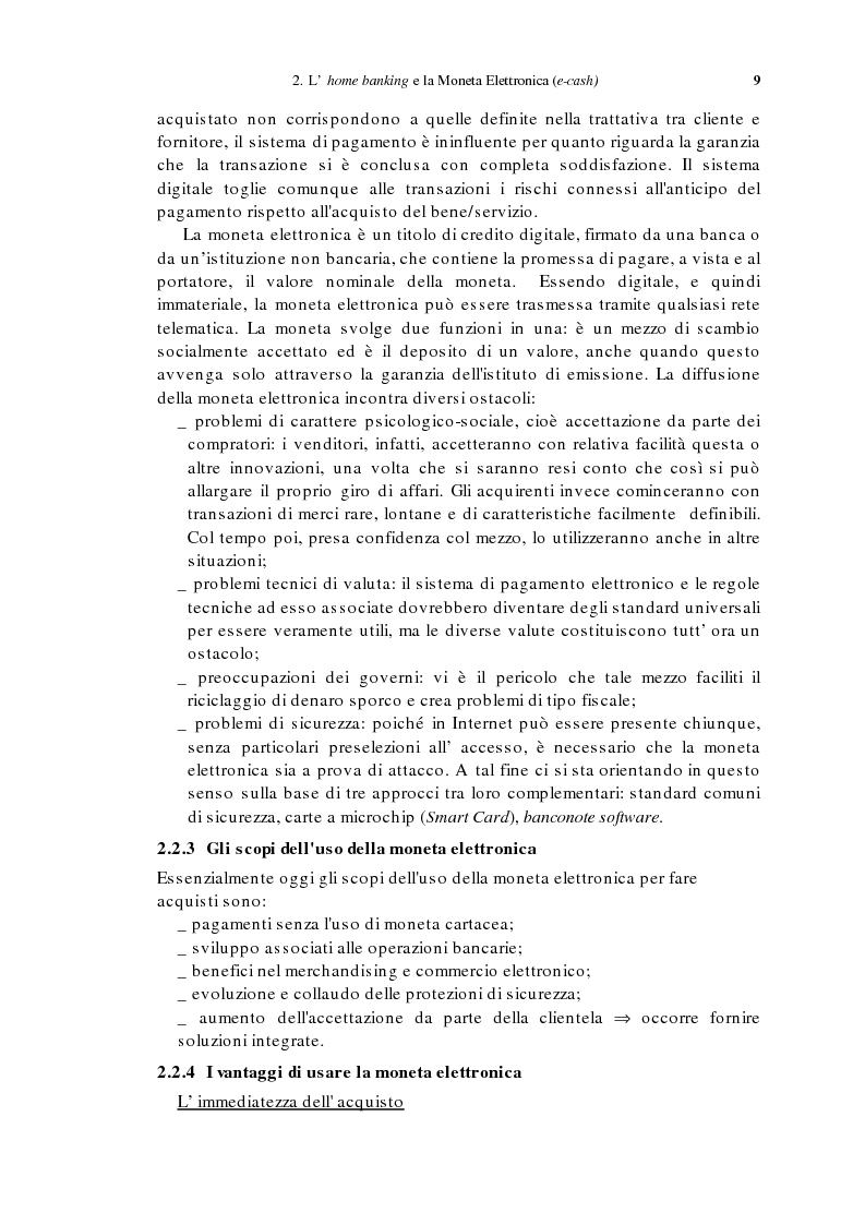 Anteprima della tesi: L'home banking e la presenza delle banche in Internet, Pagina 6