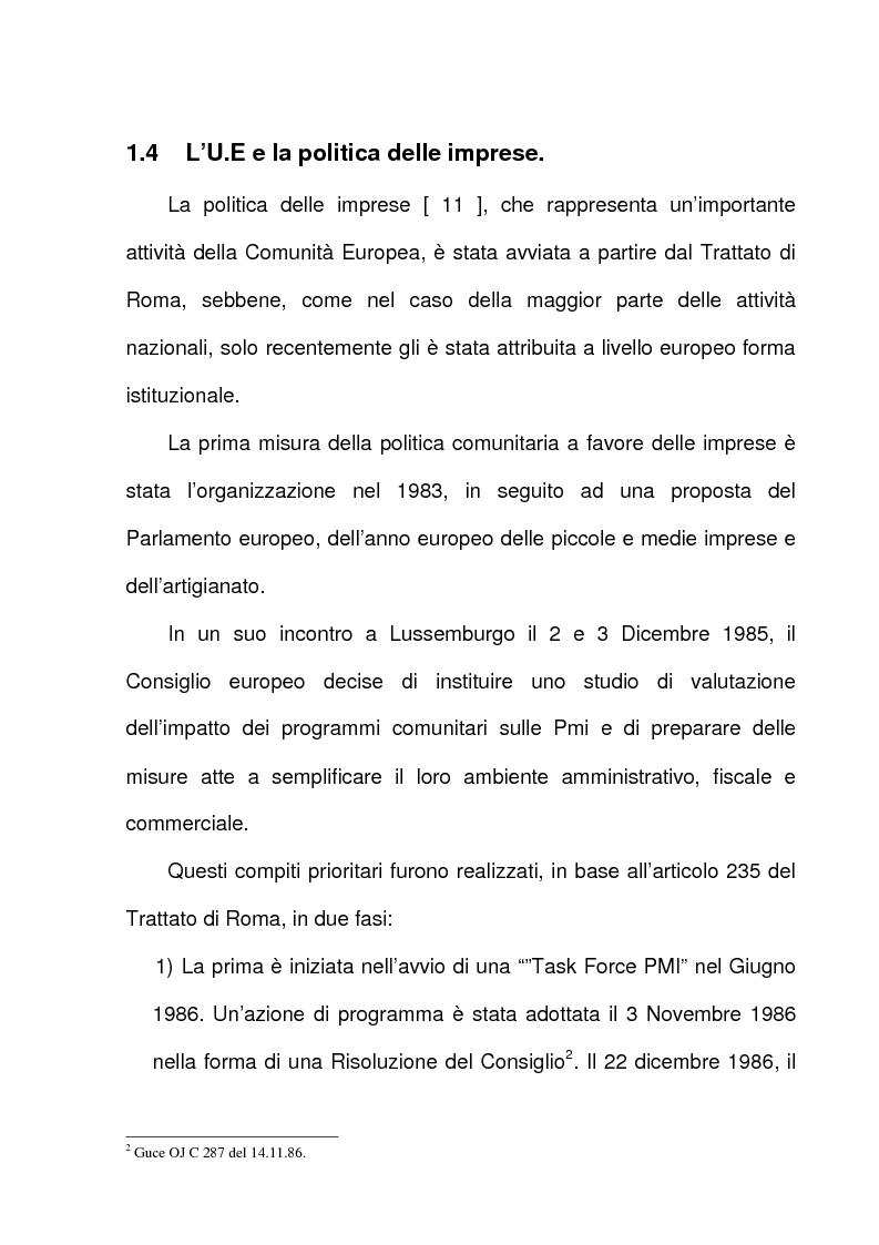 Anteprima della tesi: L'azione dell'Unione Europea a favore delle Piccole e Medie Imprese, Pagina 14