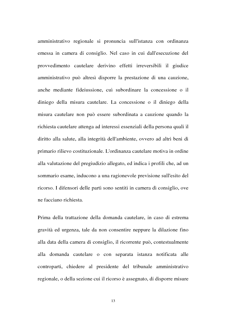 Anteprima della tesi: I provvedimenti cautelari nel nuovo processo amministrativo, Pagina 13