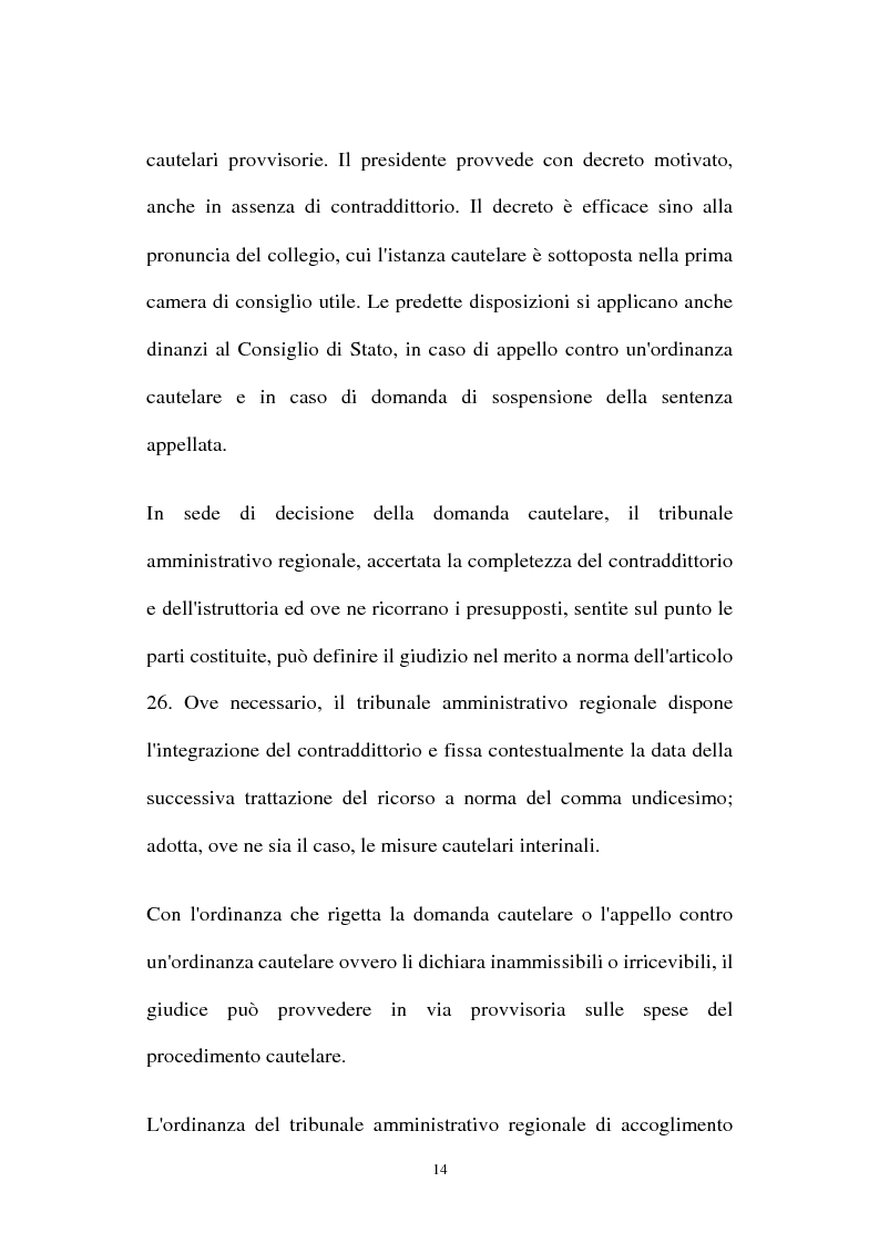 Anteprima della tesi: I provvedimenti cautelari nel nuovo processo amministrativo, Pagina 14
