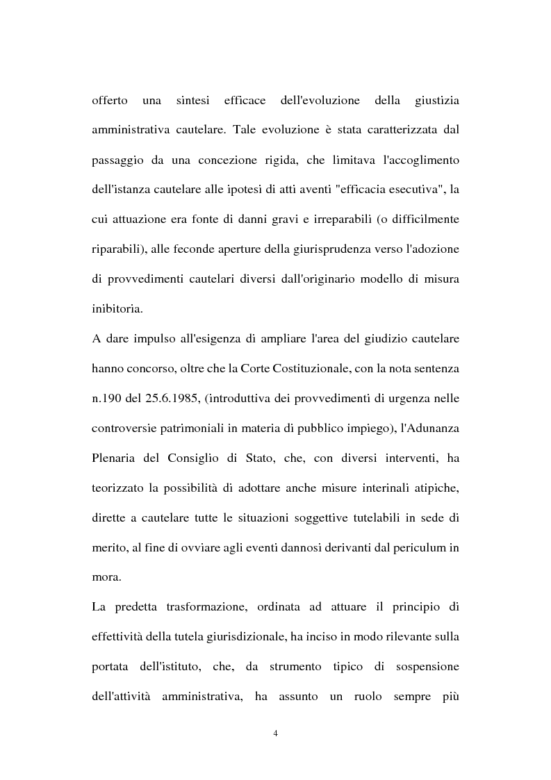 Anteprima della tesi: I provvedimenti cautelari nel nuovo processo amministrativo, Pagina 4