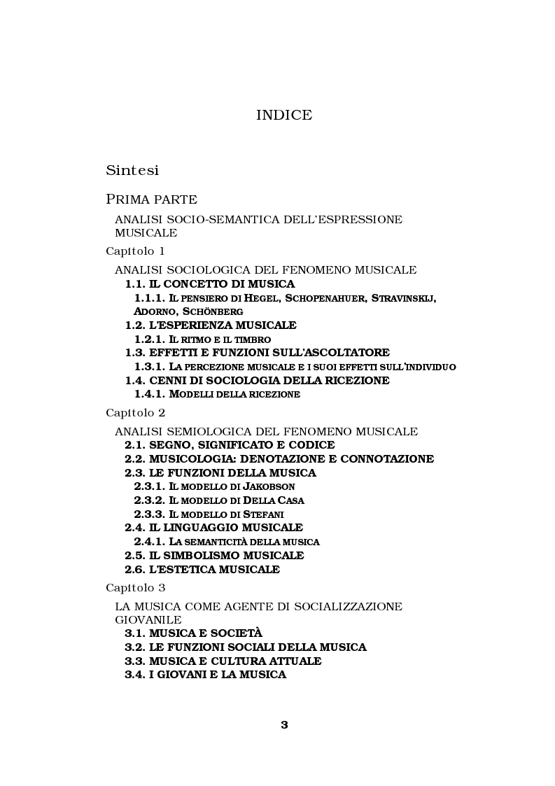 Indice della tesi: La musica come strumento di comunicazione aziendale, Pagina 1