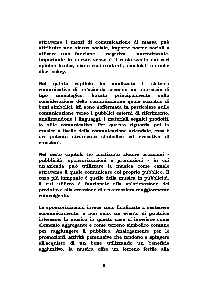 Anteprima della tesi: La musica come strumento di comunicazione aziendale, Pagina 3