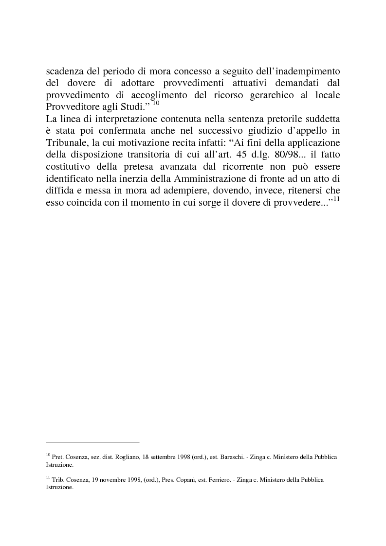 Anteprima della tesi: Gli strumenti di tutela in materia di lavoro nel settore scolastico alla luce della privatizzazione del rapporto di impiego e del trasferimento di giurisdizione al giudice ordinario, Pagina 9