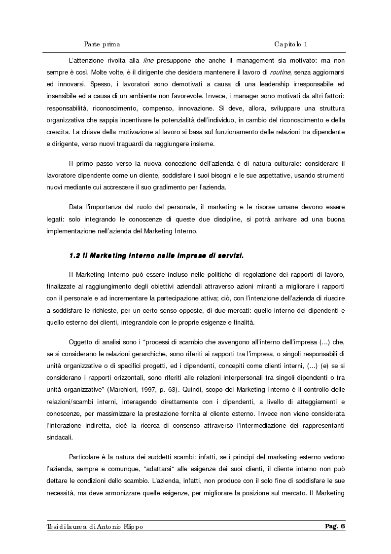 Anteprima della tesi: Le ricerche di marketing interno per la customer satisfaction. Un'indagine empirica sulla Cassa di Risparmio di Calabria e di Lucania., Pagina 8