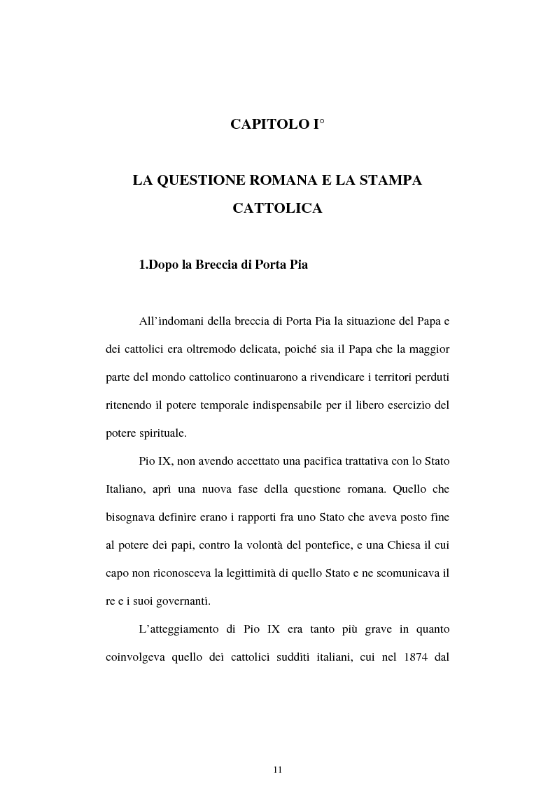 Anteprima della tesi: Un quadriennio di Pontificato di Pio X, 1903 - 1907. Un’analisi attraverso l’Osservatore Romano e la Civiltà Cattolica., Pagina 7