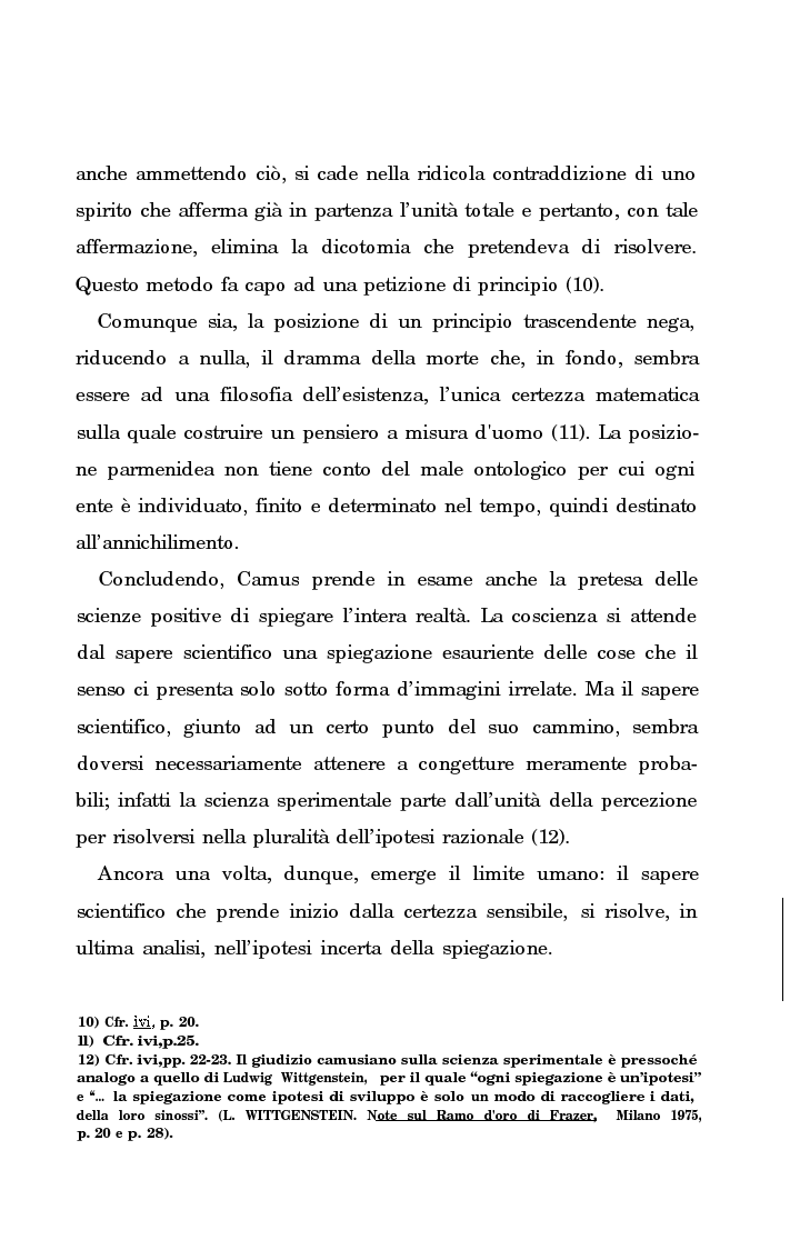 Anteprima della tesi: La rivolta della coscienza e il tentativo di soluzione del nichilismo nel pensiero di Albert Camus, Pagina 10