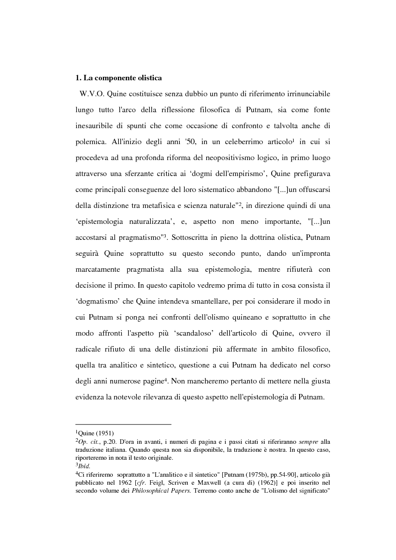 Anteprima della tesi: La filosofia della scienza di Hilary Putnam, Pagina 4