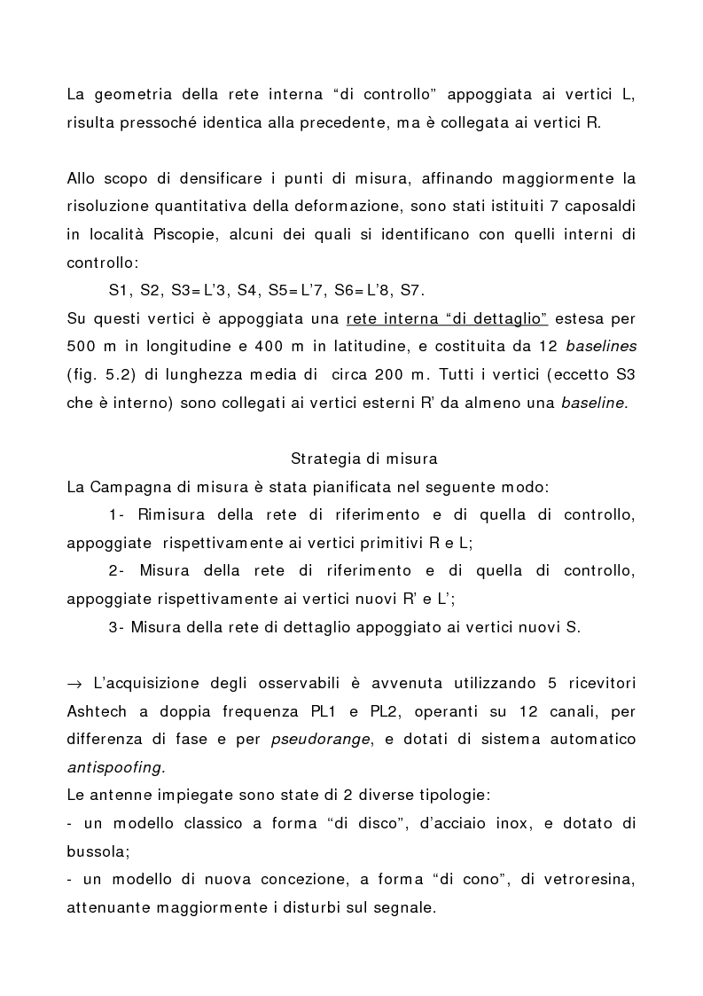 Anteprima della tesi: Applicazione di tecniche di geodesia spaziale e di geodimetria classica ed automatica allo studio delle deformazioni del suolo, Pagina 5