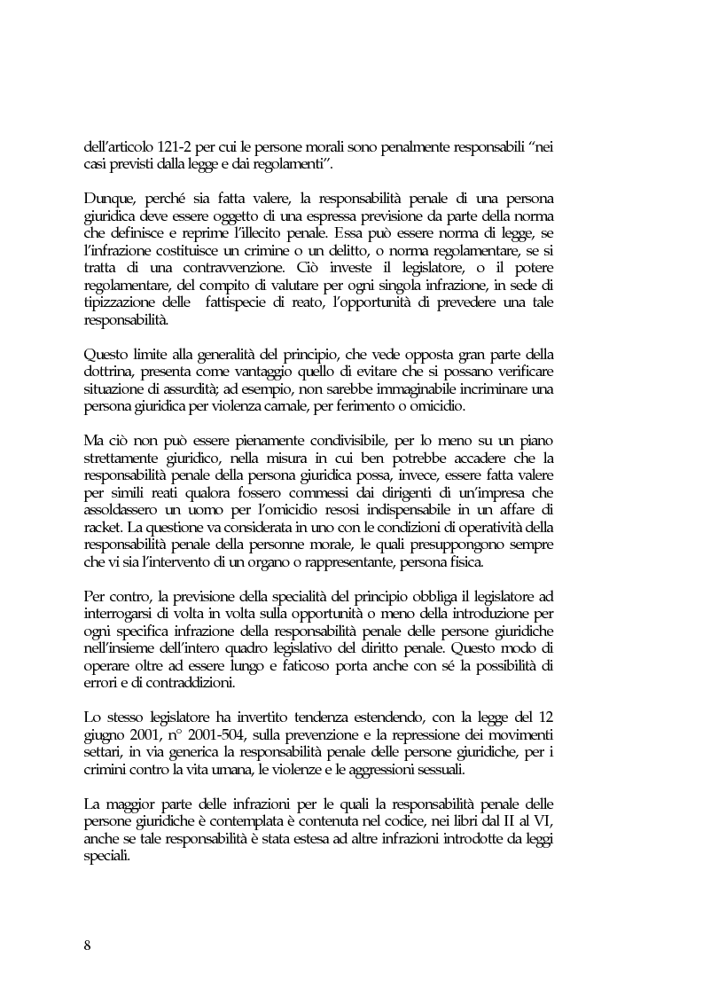 Anteprima della tesi: La responsabilità penale delle persone giuridiche nel Nuovo Codice penale francese, Pagina 14