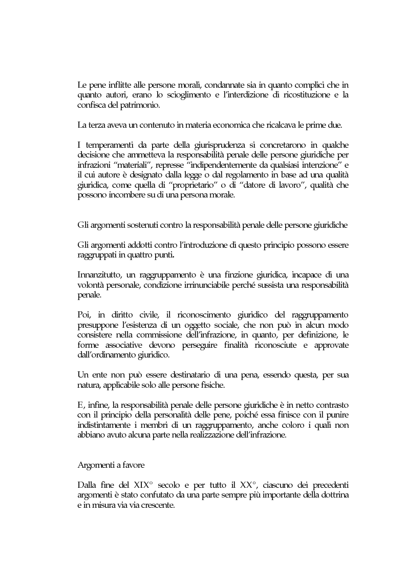 Anteprima della tesi: La responsabilità penale delle persone giuridiche nel Nuovo Codice penale francese, Pagina 2
