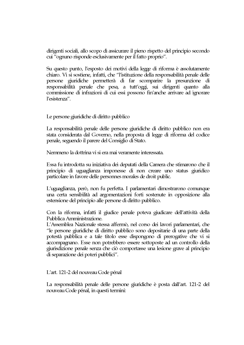 Anteprima della tesi: La responsabilità penale delle persone giuridiche nel Nuovo Codice penale francese, Pagina 5