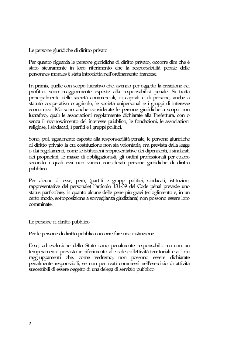 Anteprima della tesi: La responsabilità penale delle persone giuridiche nel Nuovo Codice penale francese, Pagina 8