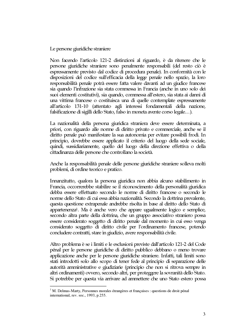 Anteprima della tesi: La responsabilità penale delle persone giuridiche nel Nuovo Codice penale francese, Pagina 9