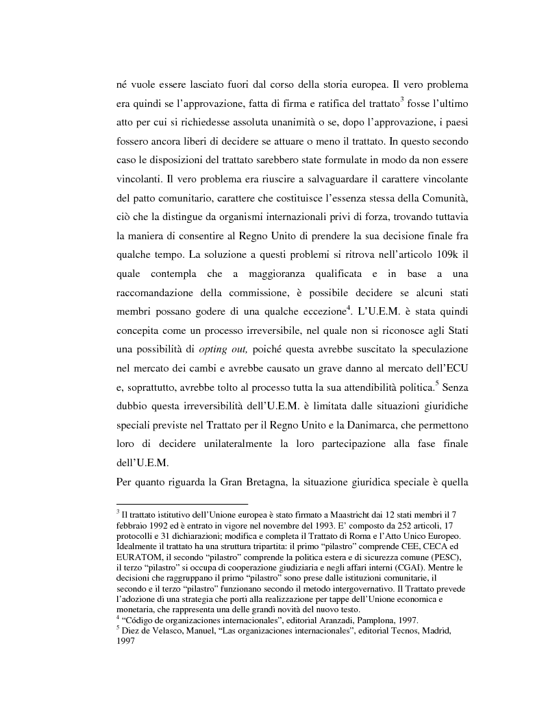 Anteprima della tesi: Benefici e costi dell'Unione Monetaria Europea: l'esempio di Gran Bretagna, Danimarca e Svezia, Pagina 8