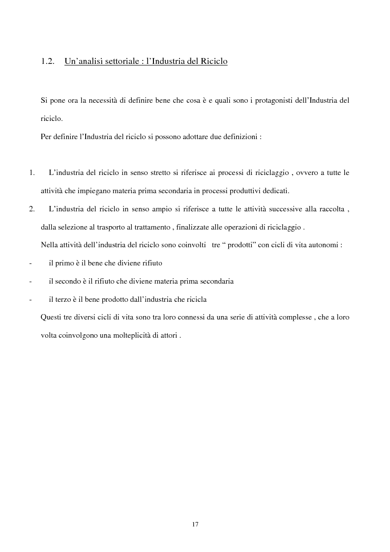 Anteprima della tesi: L'industria del riciclo dei rifiuti solidi. Il caso del legno, Pagina 12
