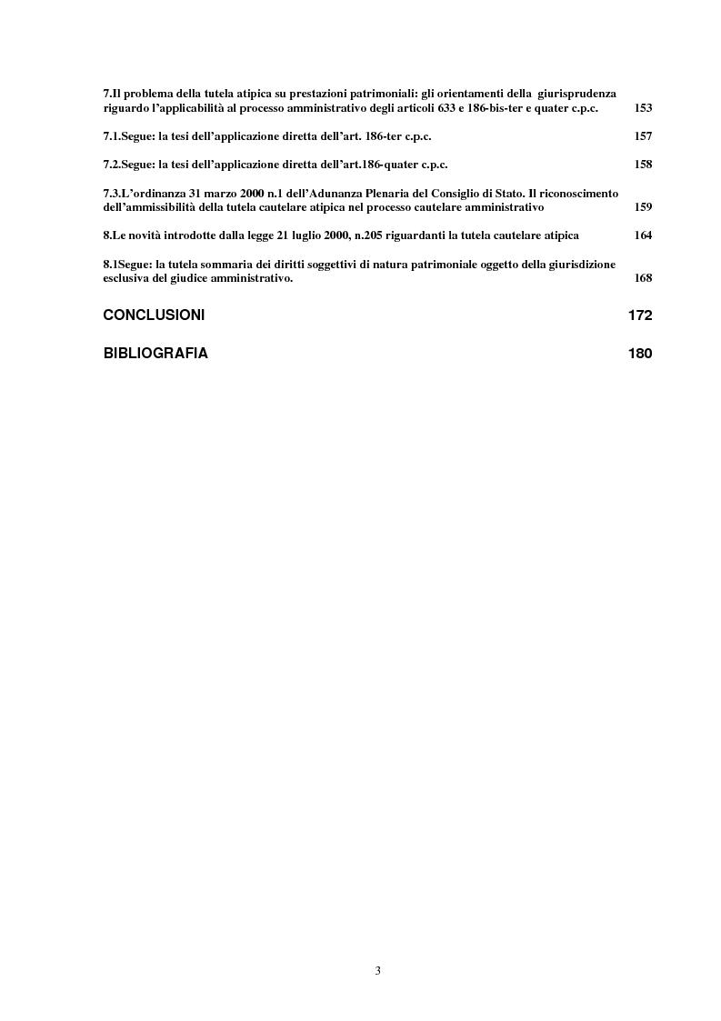 Indice della tesi: Provvedimento cautelare e decisione nel merito, Pagina 3