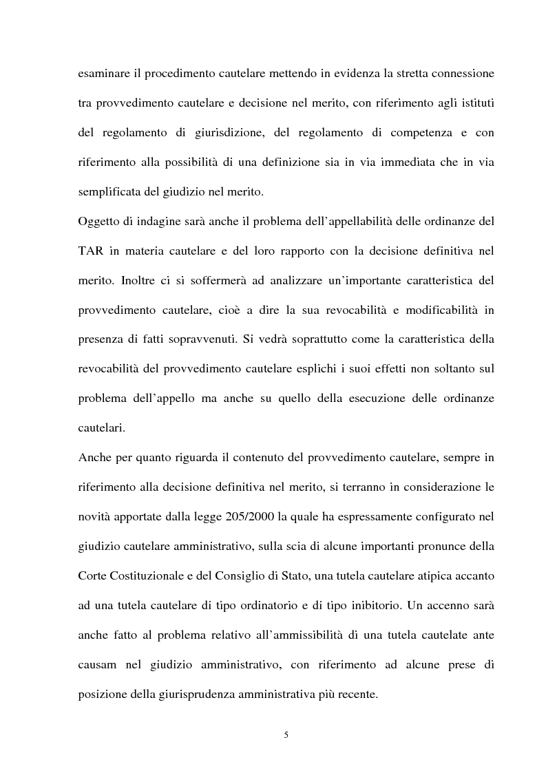 Anteprima della tesi: Provvedimento cautelare e decisione nel merito, Pagina 2