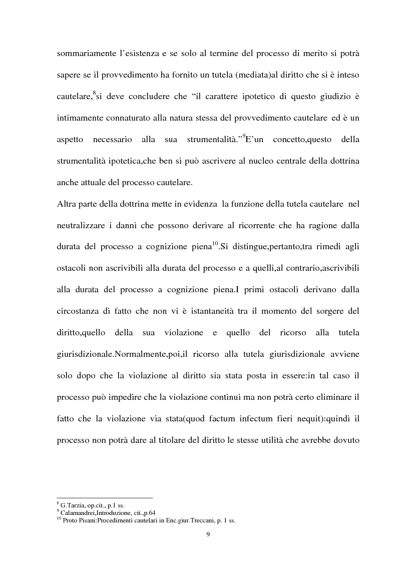 Anteprima della tesi: Provvedimento cautelare e decisione nel merito, Pagina 6