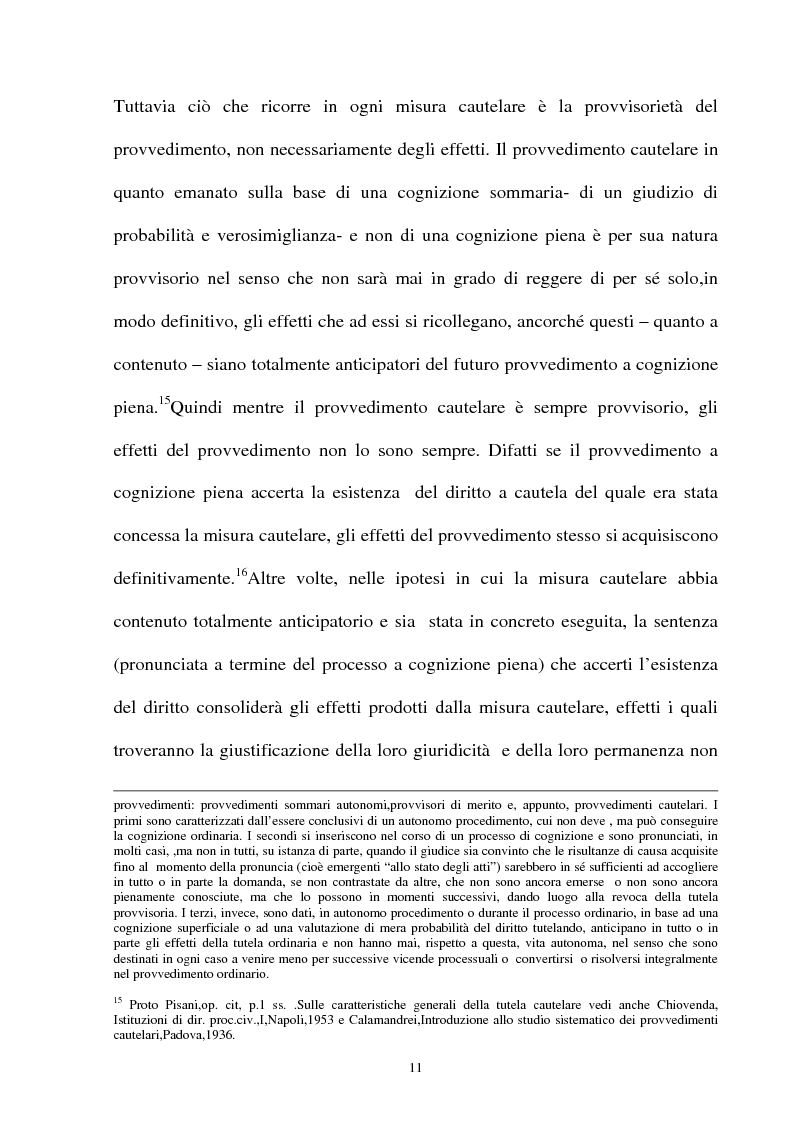 Anteprima della tesi: Provvedimento cautelare e decisione nel merito, Pagina 8