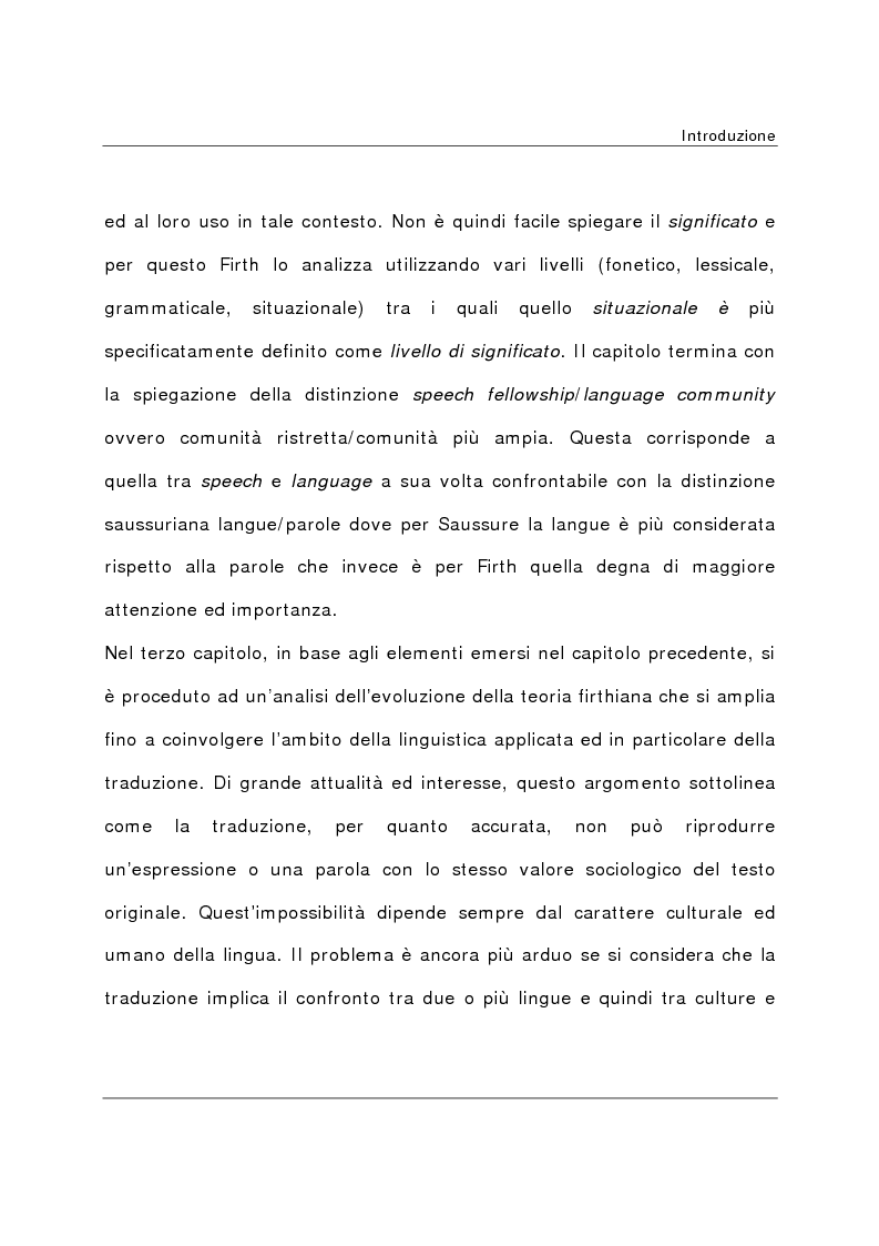 Anteprima della tesi: La teoria del significato in J. R. Firth, Pagina 6