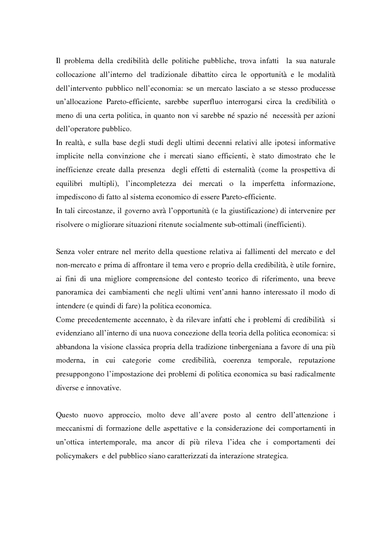 Anteprima della tesi: Il problema della credibilità delle politiche pubbliche, Pagina 13