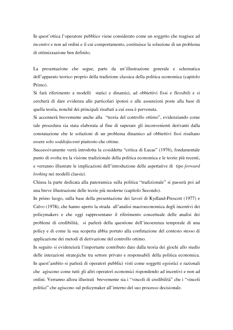 Anteprima della tesi: Il problema della credibilità delle politiche pubbliche, Pagina 14