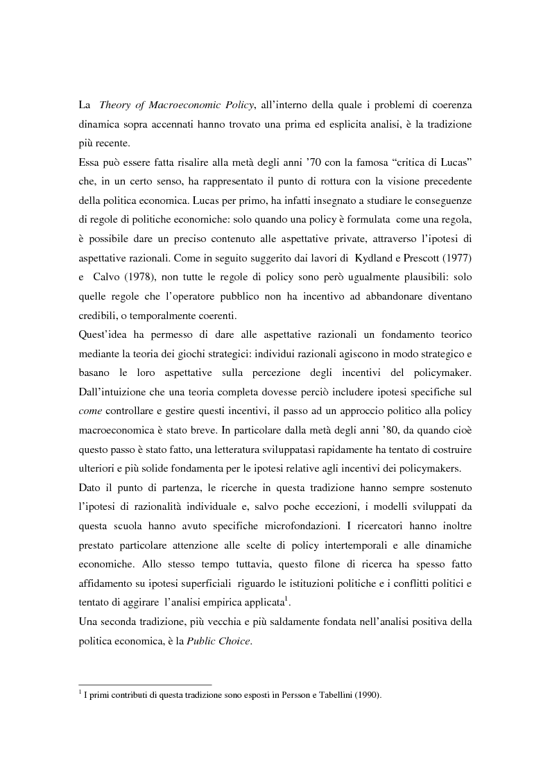 Anteprima della tesi: Il problema della credibilità delle politiche pubbliche, Pagina 2