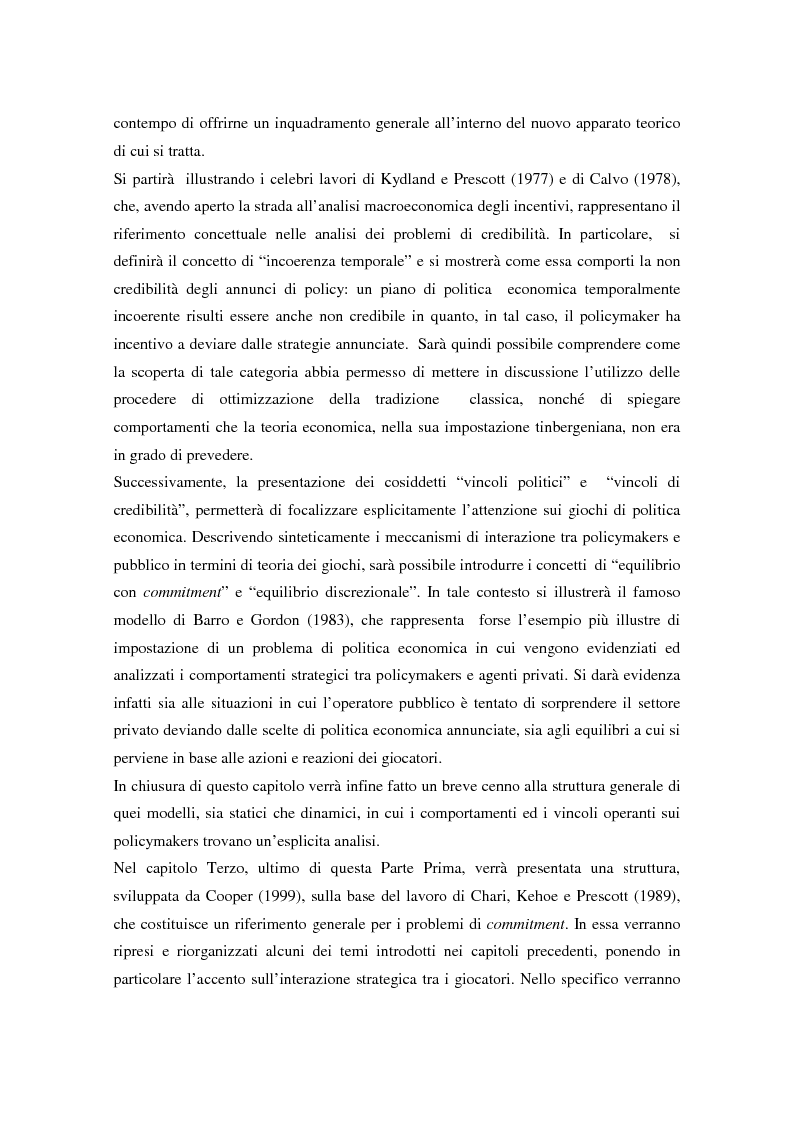 Anteprima della tesi: Il problema della credibilità delle politiche pubbliche, Pagina 6