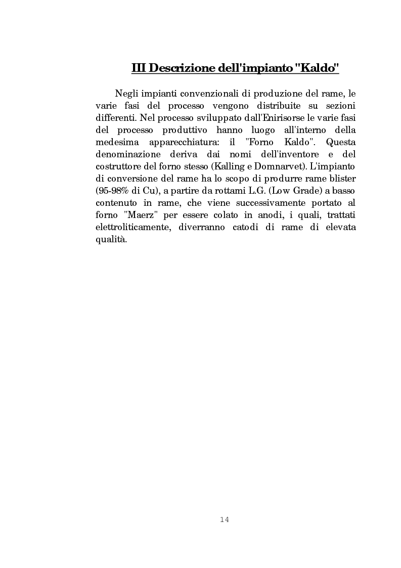 Anteprima della tesi: Il forno Kaldo: processi, macchine e impianti dello stabilimento Eni Risorse S.p.A. di Porto Marghera - Venezia, Pagina 8