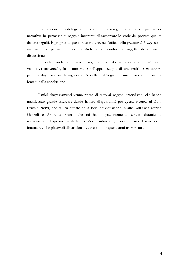 Anteprima della tesi: Migliorare la qualità nei servizi ospedalieri. Una ricerca di psicologia applicata, Pagina 4