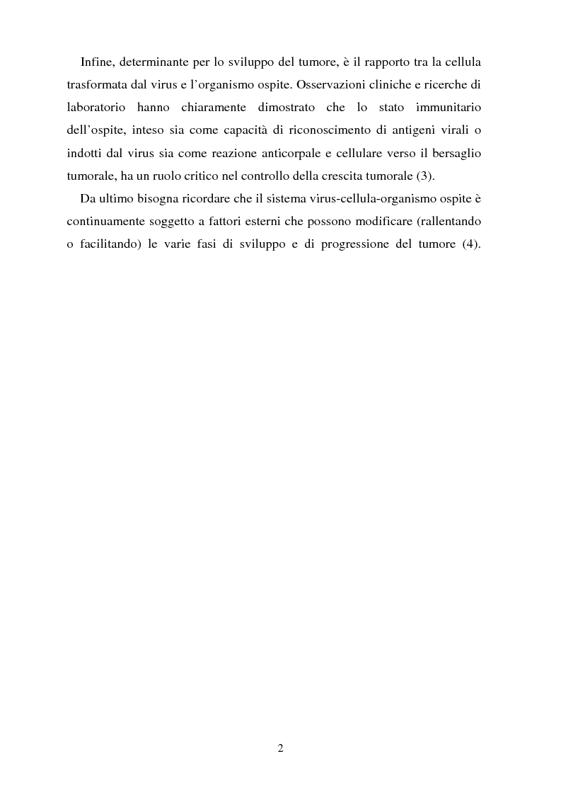Anteprima della tesi: Cancro della cervice uterina ed espressione dell'oncoproteina HPV16 e7, Pagina 2