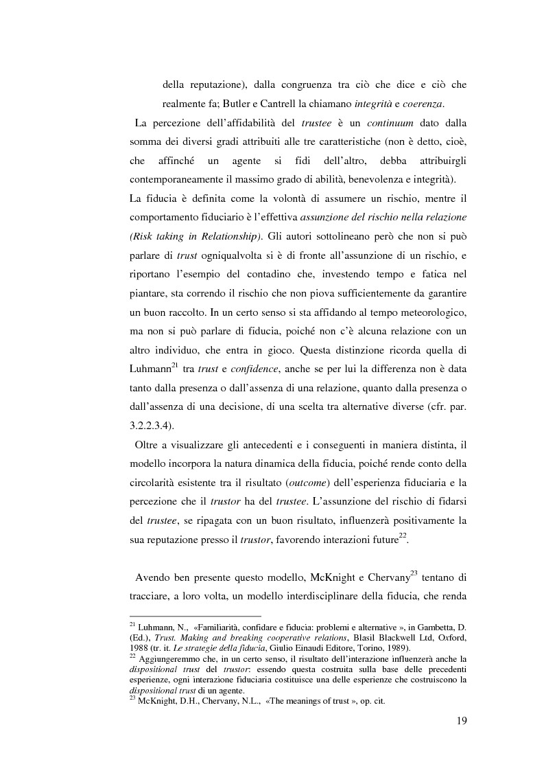 Anteprima della tesi: Le relazioni di fiducia nella gestione della conoscenza nelle organizzazioni, Pagina 13