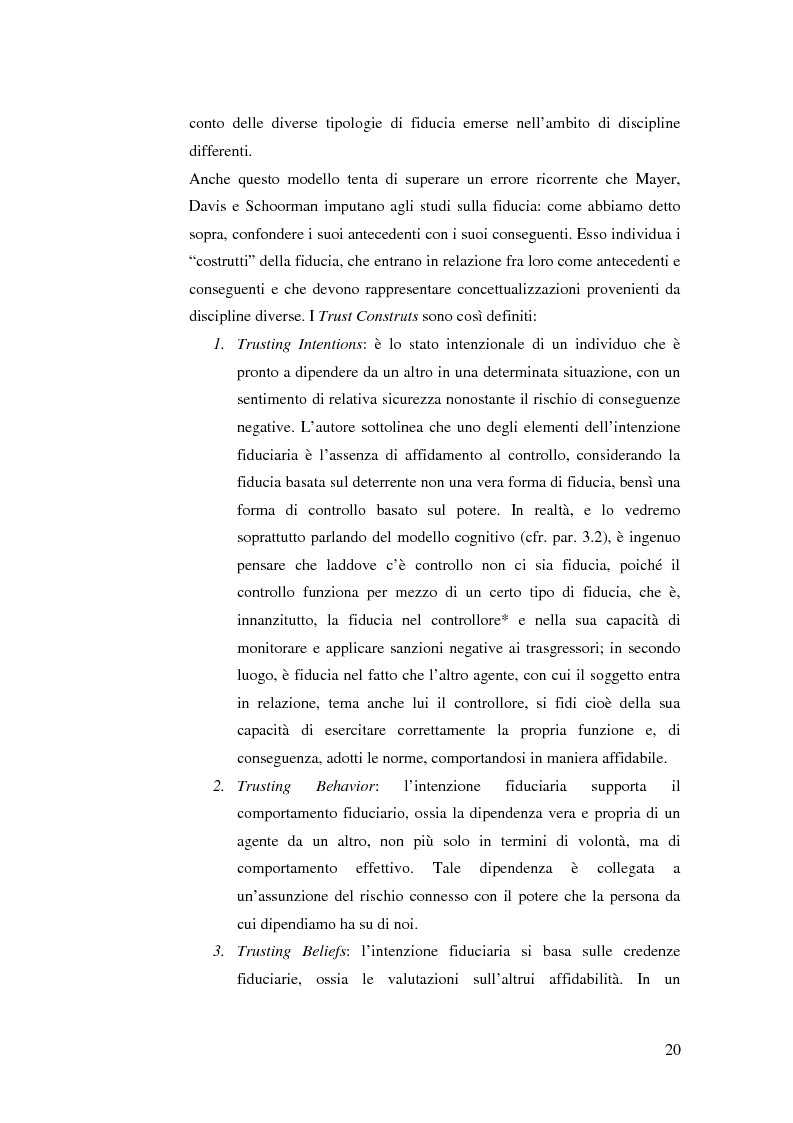 Anteprima della tesi: Le relazioni di fiducia nella gestione della conoscenza nelle organizzazioni, Pagina 14