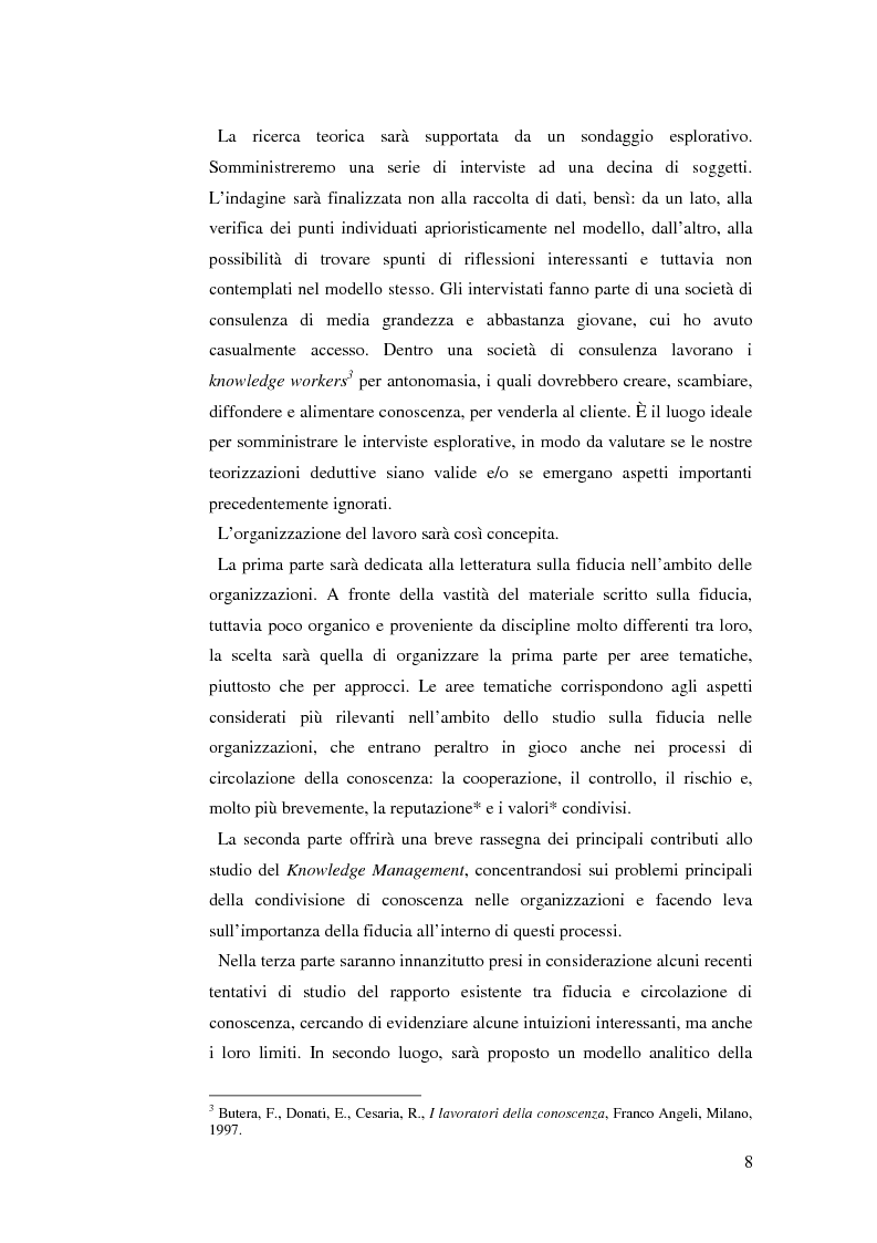 Anteprima della tesi: Le relazioni di fiducia nella gestione della conoscenza nelle organizzazioni, Pagina 2