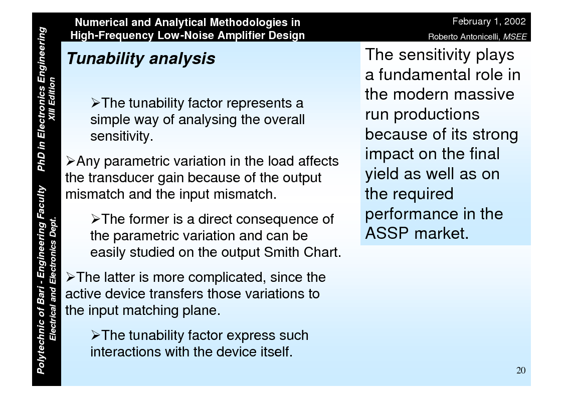 Anteprima della tesi: Numerical and Analytical Methodologies in High-Frequency Low-Noise Amplifier Design, Pagina 20