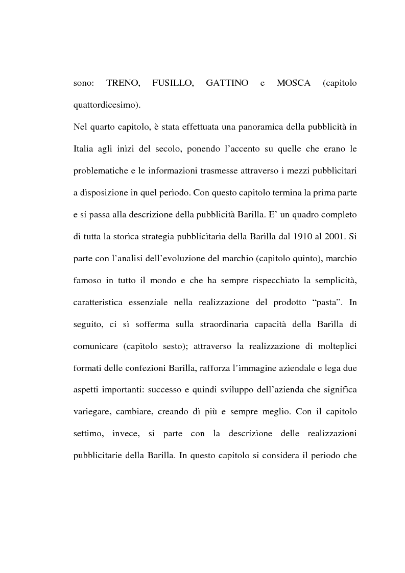 Anteprima della tesi: L'evoluzione del linguaggio pubblicitario della Barilla (dal 1910 al 2001), Pagina 4