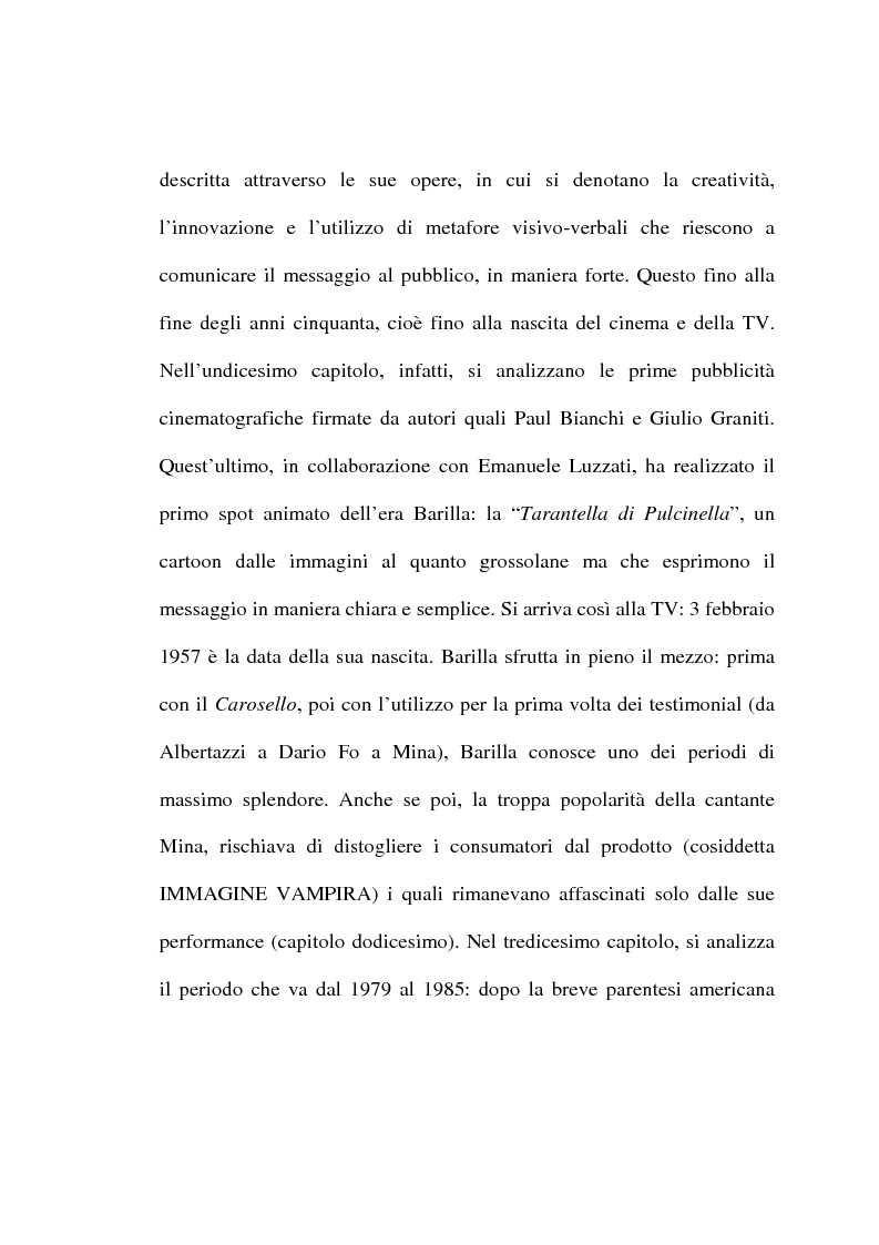 Anteprima della tesi: L'evoluzione del linguaggio pubblicitario della Barilla (dal 1910 al 2001), Pagina 6