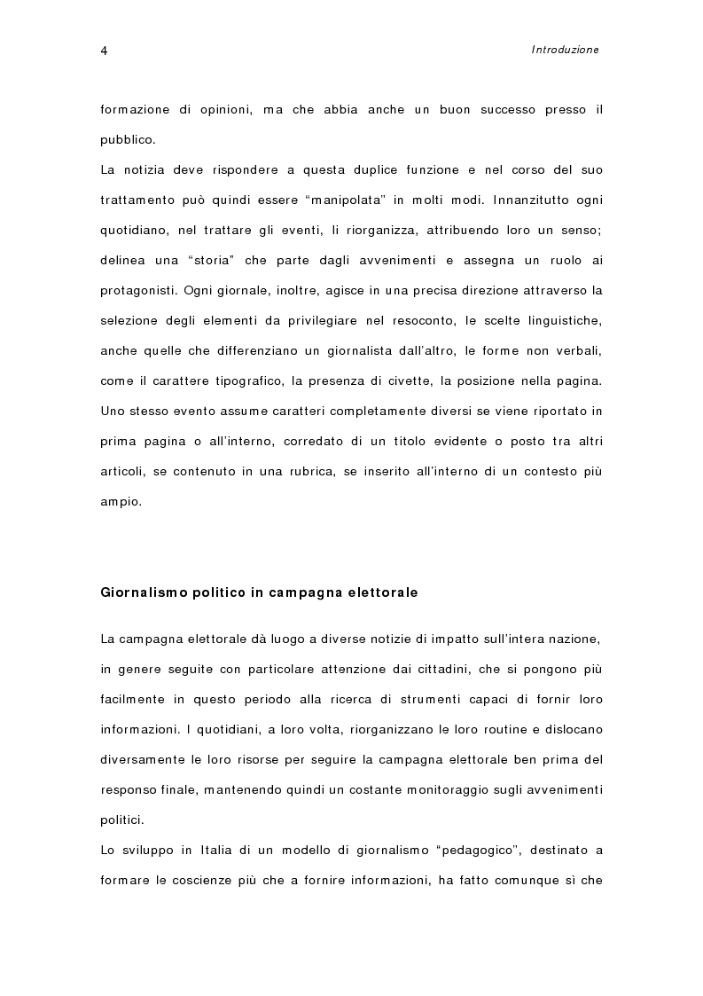 Anteprima della tesi: I quotidiani italiani e le votazioni del 13 maggio 2001: la campagna elettorale di Silvio Berlusconi, Pagina 2