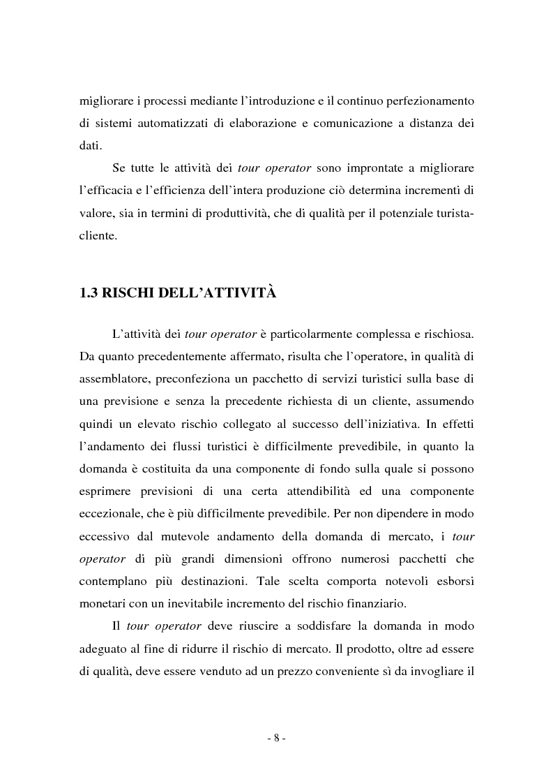 Anteprima della tesi: L'evoluzione della figura del tour operator: processi di concentrazione e specializzazione, Pagina 12