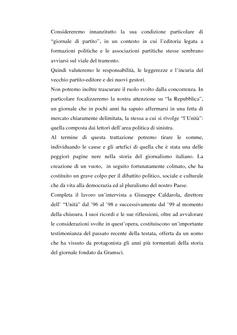 Anteprima della tesi: ''L'Unità'' dal 1990 al 2000. Il perché di una crisi, Pagina 2