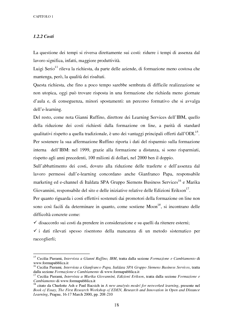 Anteprima della tesi: Qualità dell'e-learning. Esperienze italiane e buone pratiche internazionali, Pagina 11