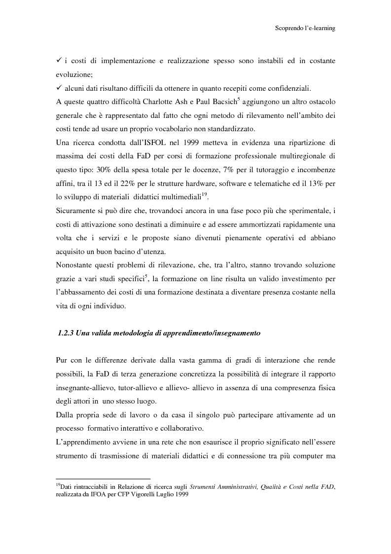 Anteprima della tesi: Qualità dell'e-learning. Esperienze italiane e buone pratiche internazionali, Pagina 12