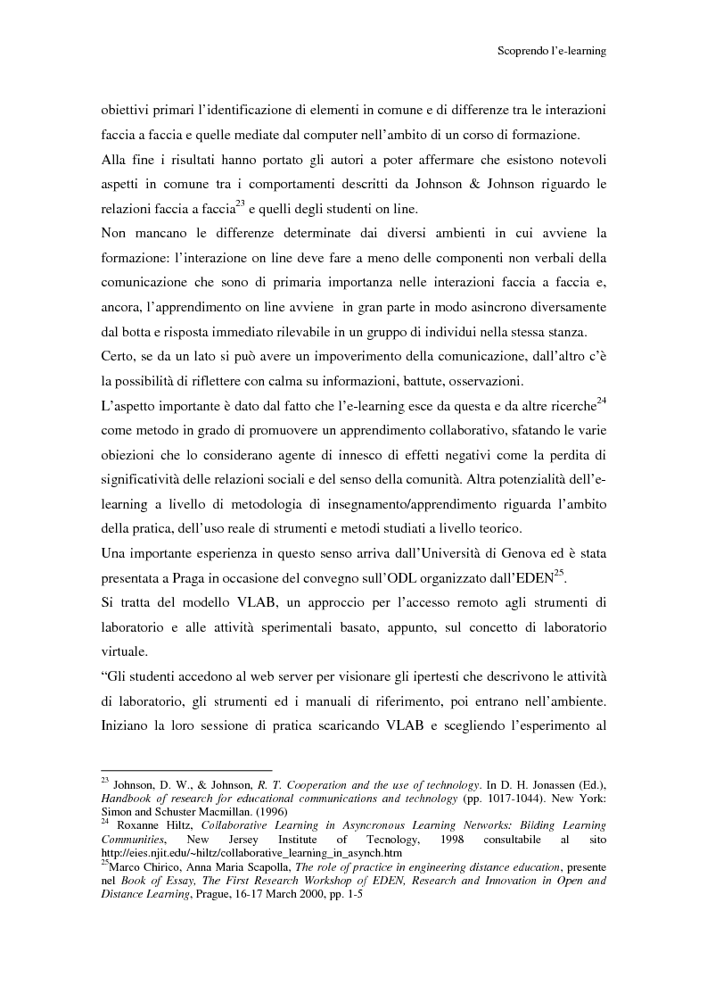 Anteprima della tesi: Qualità dell'e-learning. Esperienze italiane e buone pratiche internazionali, Pagina 14