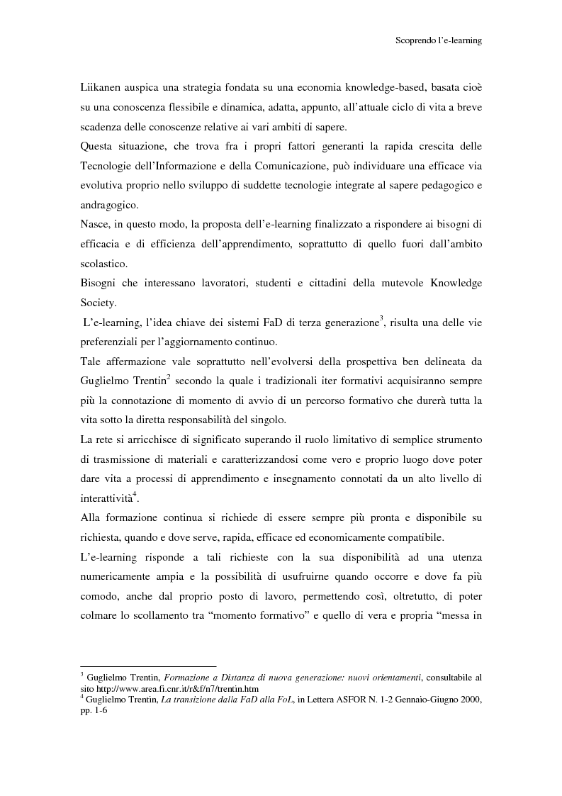 Anteprima della tesi: Qualità dell'e-learning. Esperienze italiane e buone pratiche internazionali, Pagina 4