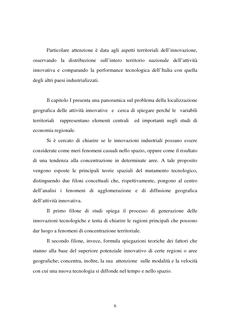 Anteprima della tesi: Aspetti territoriali dell'innovazione tecnologica nell'industria italiana, Pagina 2