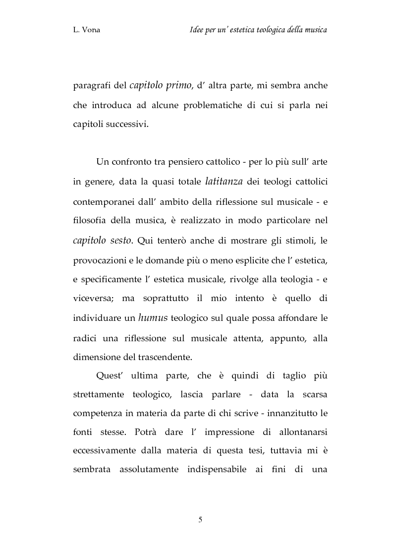 Anteprima della tesi: Idee per un'estetica teologica della musica, Pagina 5